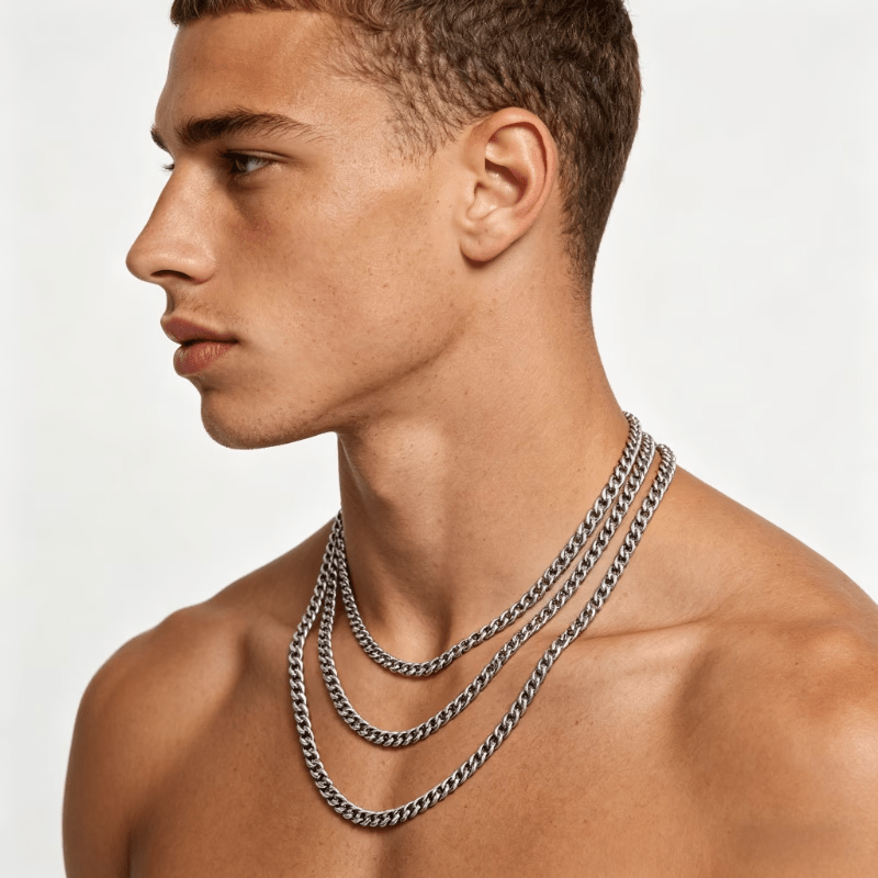 Fashionable Classic Stainless Steel Cuban Link Chain Necklace